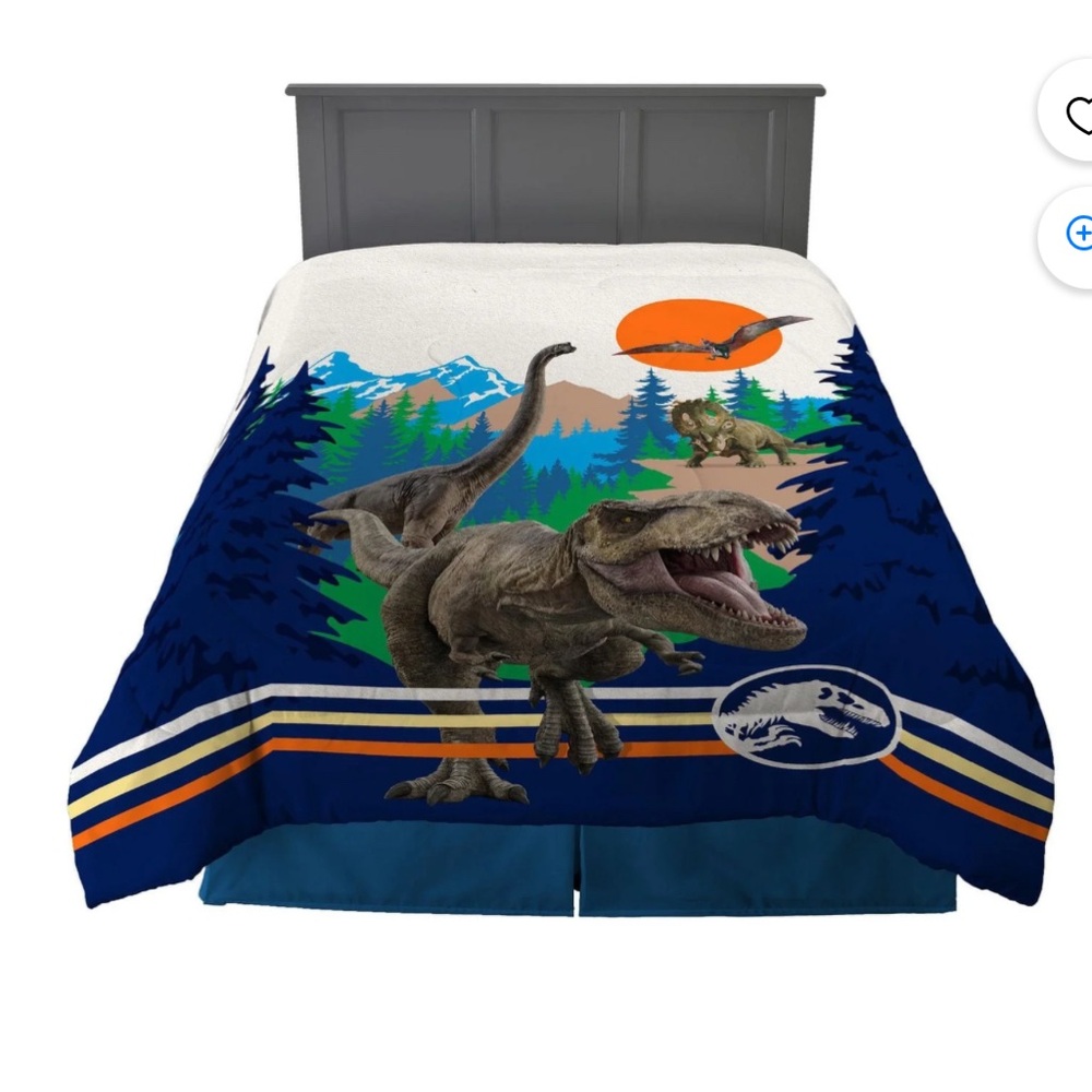 Jurassic World Dinosaur Comforter + Sheets + Pillow Case EUC